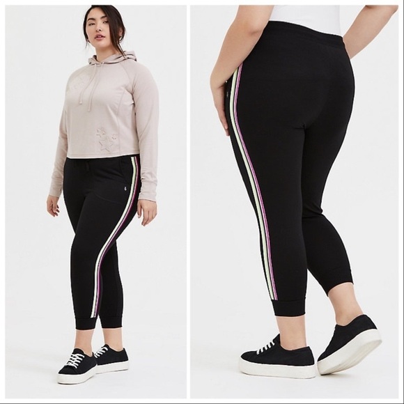 Torrid active neon stripe joggers, 00 M 10. - Picture 2 of 6